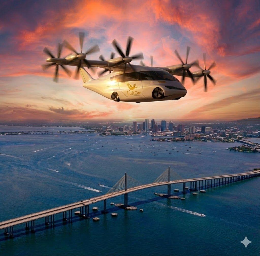 Meethu autonomous air and road eVTOL vehicle in flight