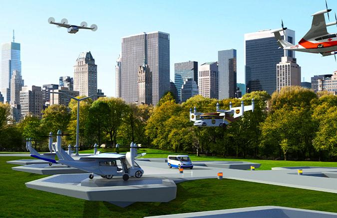 LuftCar eVTOL in vertical landing configuration